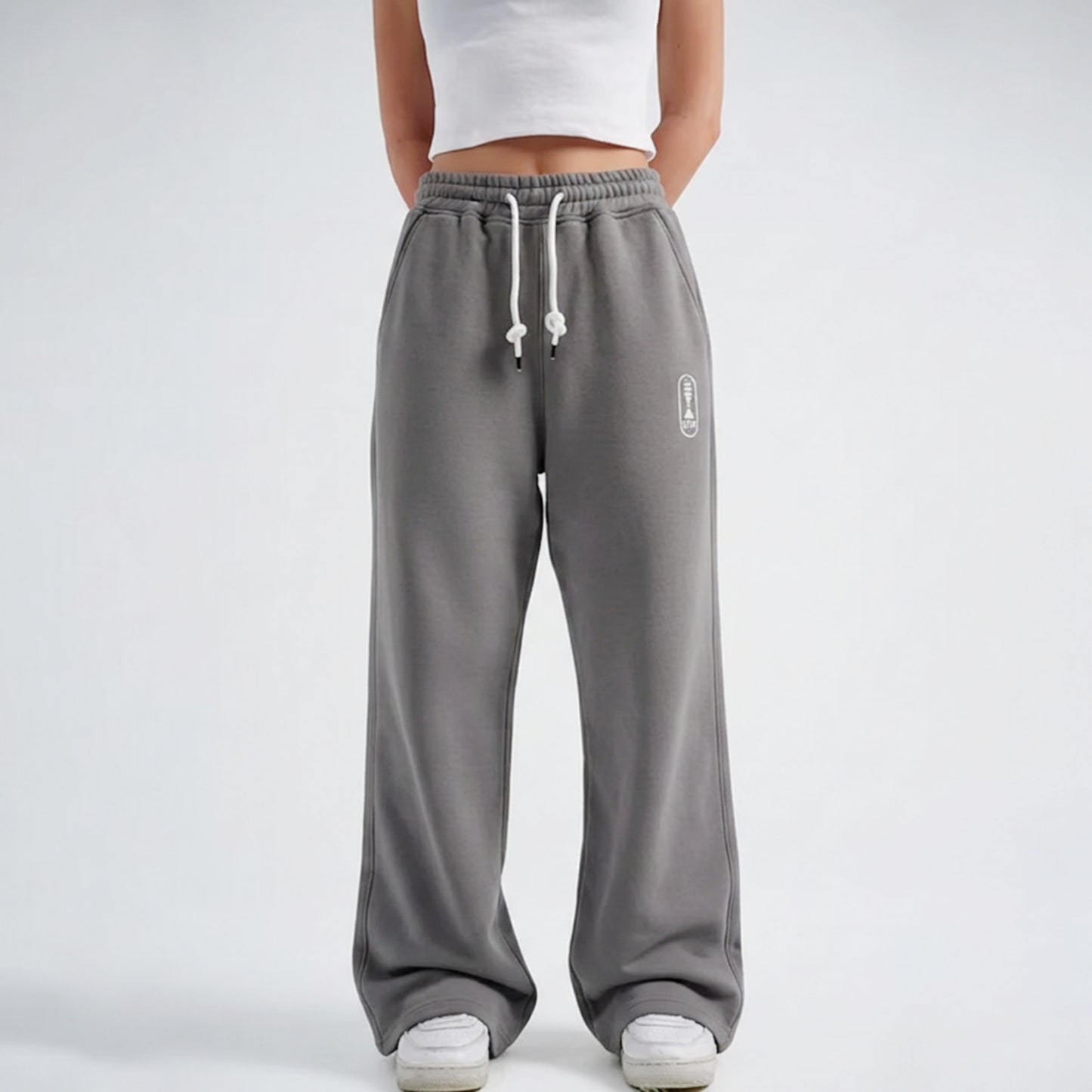 Grey Wide Leg Sweatpants
